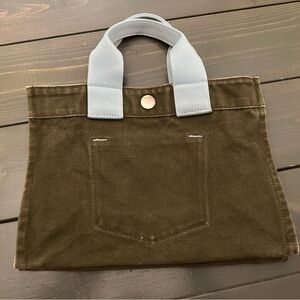 GAP Canvas Tote Bag with Blue Handles
